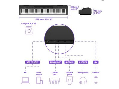 Yamaha P145BT Portable Digital Piano click to zoom image
