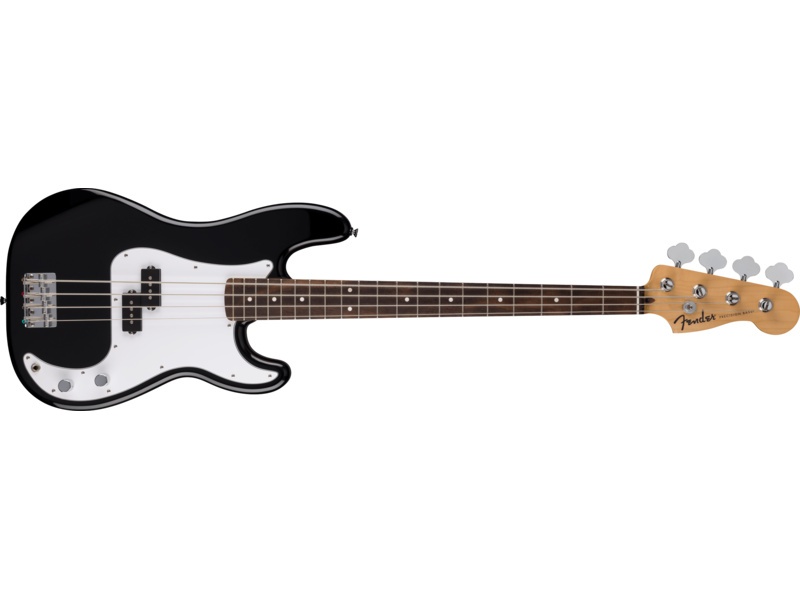 Fender Standard Precision Bass[REG], Laurel Fingerboard, White Pickguard, Black click to zoom image