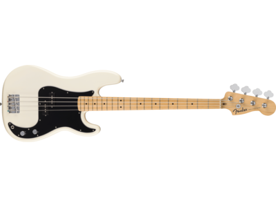 Fender Standard Precision Bass®, Maple Fingerboard, Black Pickguard, Olympic White 