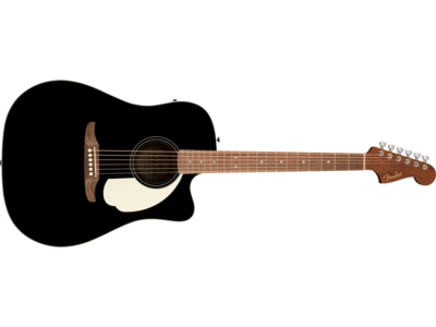 Fender California Standard Redondo<sup>TM</sup> CE, Spruce Top, Ivory Pickguard, Black