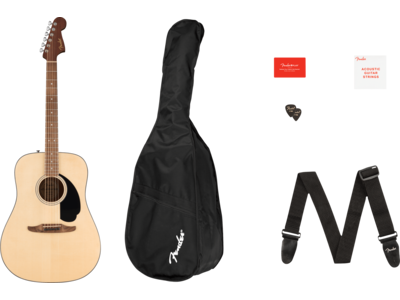 Fender California Standard Redondo<sup>TM</sup> Pack, Spruce Top, Black Pickguard, Natural 