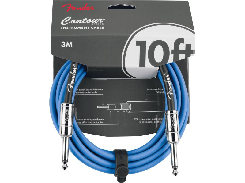 Fender Contour Series Instrument Cable Lake Placid Blue click to zoom image