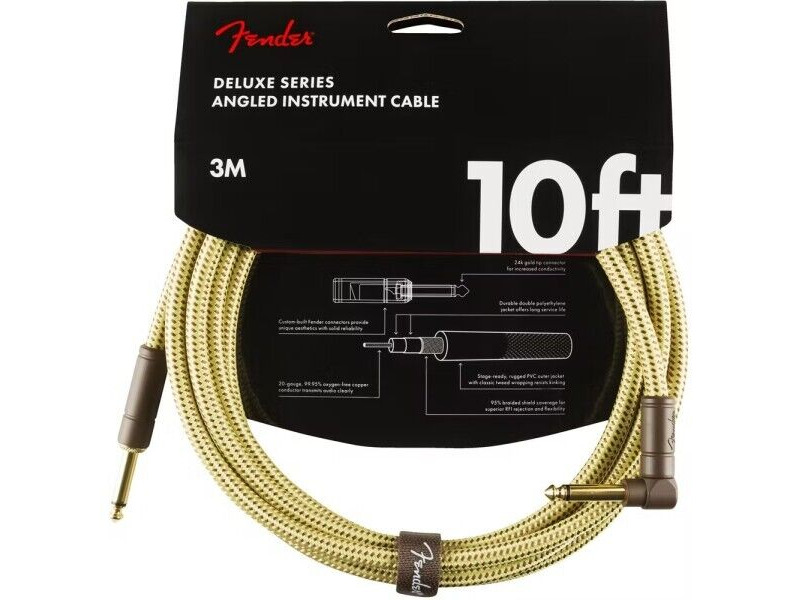 Fender Deluxe Series Instrument Cable Straight/Angle 10' click to zoom image