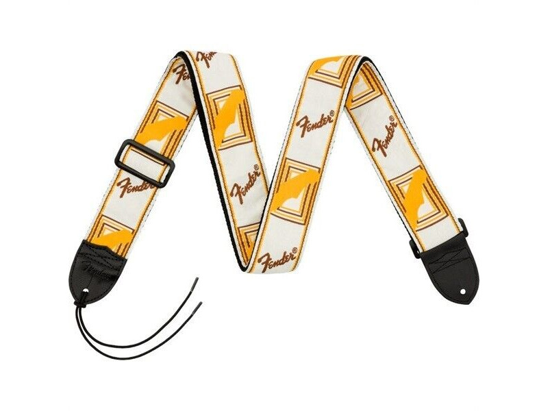 Fender 2 Monogrammed White/Brown/Yellow strap click to zoom image