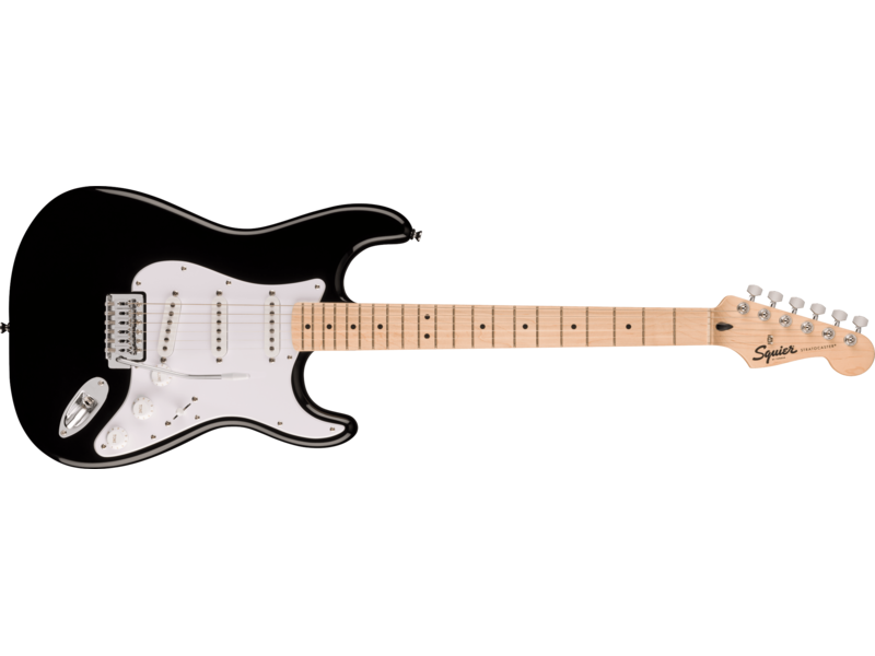 Squier Squier Sonic[REG] Stratocaster[REG], Maple Fingerboard, White Pickguard, Black click to zoom image