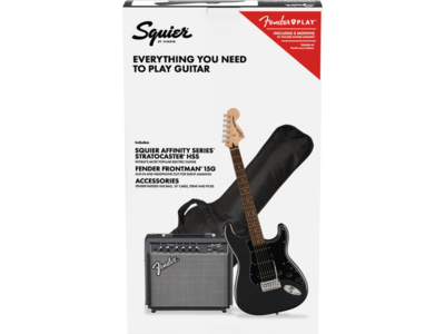 Squier Affinity Series[REG] Stratocaster[REG] HSS Pack, Laurel Fingerboard, Charcoal Frost Metallic, Gig Bag, 15G - 230V UK click to zoom image