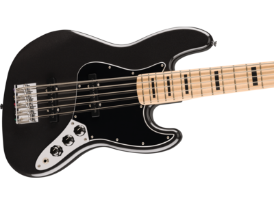 Squier Affinity Series[REG] Active Jazz Bass[REG] V, Maple Fingerboard, Black Pickguard, Black Metallic click to zoom image