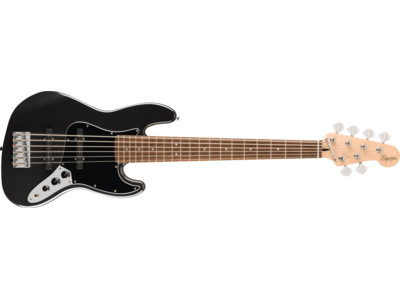 Squier Affinity Series® Jazz Bass® VI, Laurel Fingerboard, Black Pickguard, Black Metallic