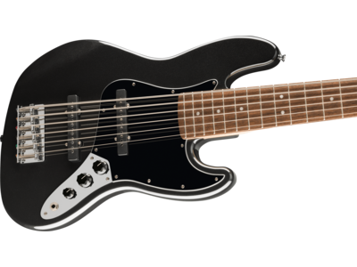 Squier Affinity Series[REG] Jazz Bass[REG] VI, Laurel Fingerboard, Black Pickguard, Black Metallic click to zoom image
