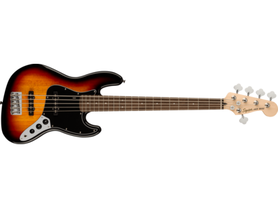 Squier Affinity Series® Jazz Bass® V, Laurel Fingerboard, Black Pickguard, 3-Color Sunburst