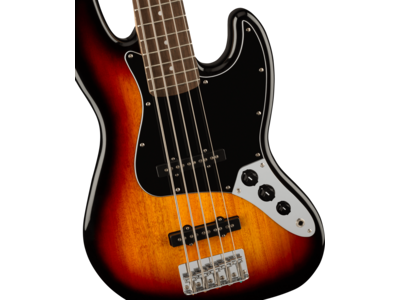 Squier Affinity Series[REG] Jazz Bass[REG] V, Laurel Fingerboard, Black Pickguard, 3-Color Sunburst click to zoom image