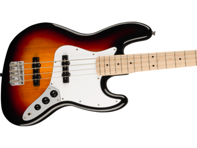 Squier Affinity Series[REG] Jazz Bass[REG], Maple Fingerboard, White Pickguard, 3-Color Sunburst click to zoom image