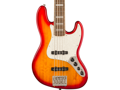 Squier Classic Vibe[TM] Active '70s Jazz Bass[REG] V, Laurel Fingerboard, White Pearloid Pickguard, Sienna Sunburst click to zoom image