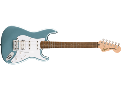 Squier Affinity Series® Stratocaster® Junior HSS, Laurel Fingerboard, White Pickguard, Ice Blue Metallic 