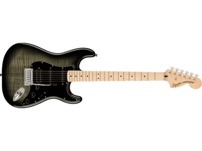 Squier Affinity Series® Stratocaster® FMT HSS, Maple Fingerboard, Black Pickguard, Black Burst 