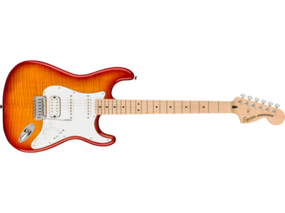 Squier Affinity Series® Stratocaster® FMT HSS, Maple Fingerboard, White Pickguard, Sienna Sunburst 