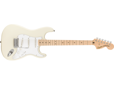 Squier Affinity Series® Stratocaster®, Maple Fingerboard, White Pickguard, Olympic White 