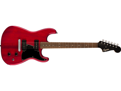 Squier Paranormal Strat-O-Sonic, Laurel Fingerboard, Black Pickguard, Crimson Red Transparent