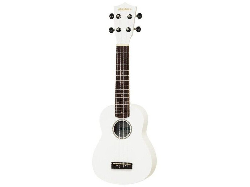 Aria Maikai MKU1 Soprano Ukulele with Bag, White click to zoom image