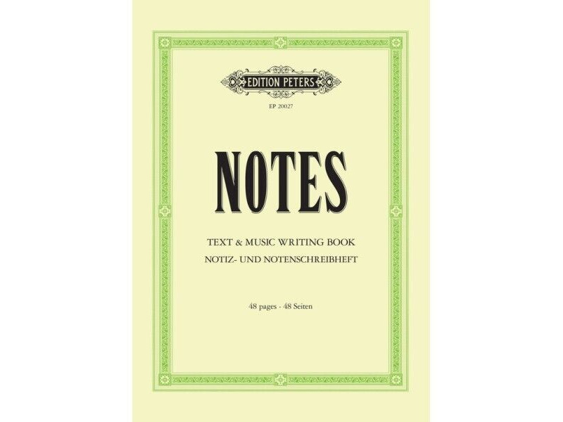 Edition Peters Notes: Text & Music Writing Book click to zoom image