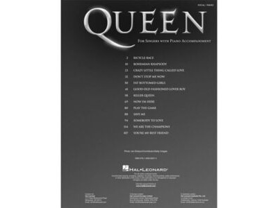 Hal Leonard Queen for Singers with Piano Accompaniment click to zoom image