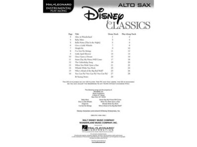 Hal Leonard Disney Classics for Alto Sax (Hal Leonard Instrumental Play-Along Series) click to zoom image