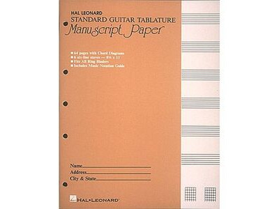 Hal Leonard Guitar Tab Manuscript Paper 