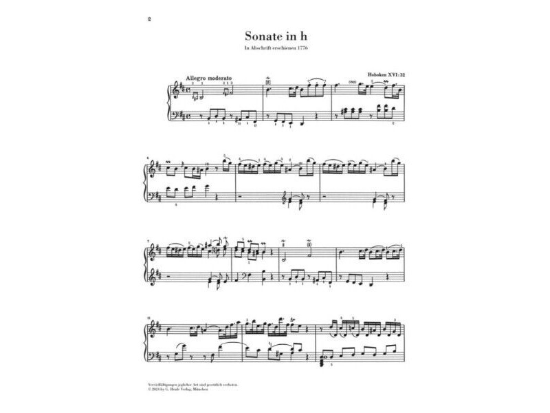 Henle Haydn: Piano Sonata In B Minor XVI:32 click to zoom image