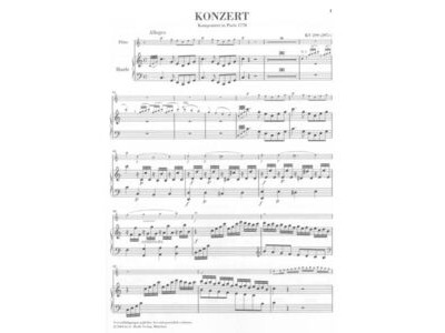 Henle Mozart: Concerto For Flute, Harp And Orchestra in C Major (KV 299) click to zoom image