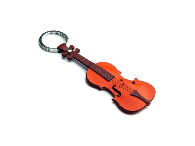Music Gifts Company Italian Leather Keyring - Violin click to zoom image