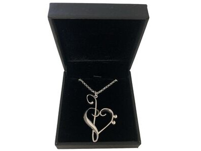 Music Gifts Company Silver-Plated Heart of Clefs Pendant