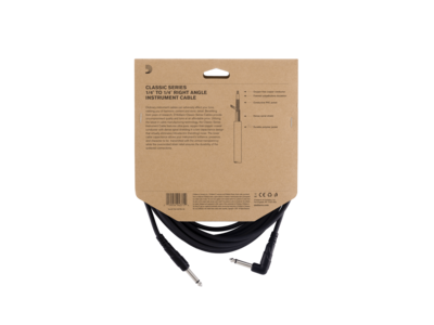 D'Addario Classic Series Instrument Cable, Right Angle Plug, 20 feet click to zoom image