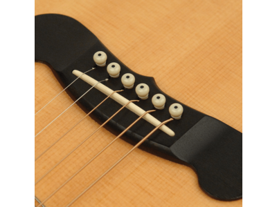D'Addario Injected Molded Bridge Pins with End Pin, Set of 7, Ivory with Ebony Dot click to zoom image