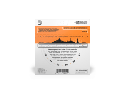 D'Addario Bronze Acoustic Guitar Strings, Extra Light, 10-47 click to zoom image