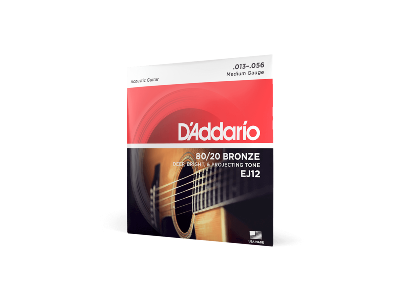 D'Addario 80/12 Bronze Acoustic Guitar Strings, Medium, 13-56 click to zoom image