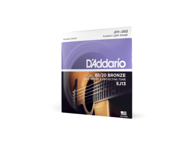 D'Addario 80/20 Bronze Acoustic Guitar Strings, Custom Light, 11-52 