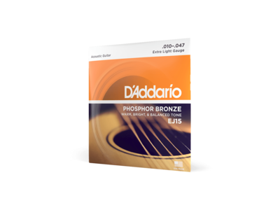 D'Addario Phosphor Bronze Acoustic Guitar Strings, Extra Light, 10-47