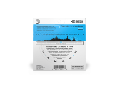 D'Addario Phosphor Bronze Acoustic Guitar Strings, Light, 12-53 click to zoom image