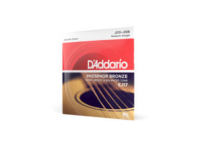 D'Addario Phosphor Bronze Acoustic Guitar Strings, Medium, 13-56