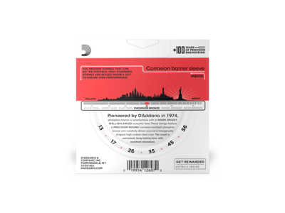 D'Addario Phosphor Bronze Acoustic Guitar Strings, Medium, 13-56, 3 Sets click to zoom image