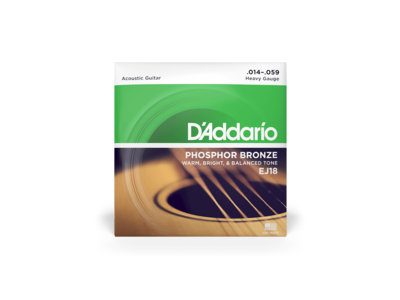 D'Addario Phosphor Bronze Acoustic Guitar Strings, Heavy, 14-59 click to zoom image