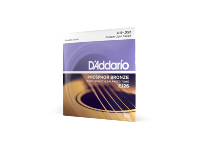 D'Addario Phosphor Bronze Acoustic Guitar Strings, Custom Light, 11-52 