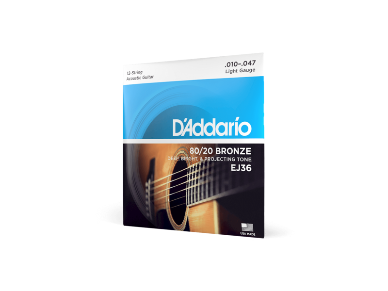 D'Addario 12-String Bronze Acoustic Guitar Strings, Light, 10-47 click to zoom image