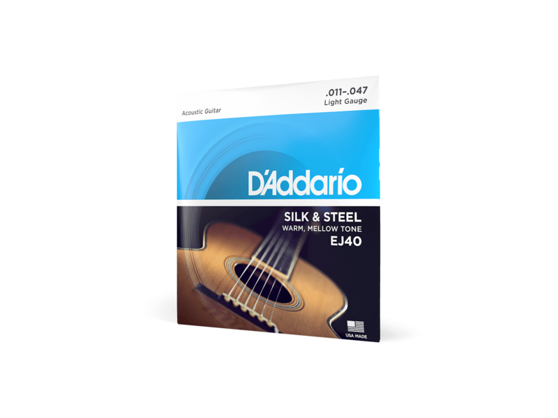 D'Addario Silk & Steel Folk Guitar Strings, 11-47 click to zoom image