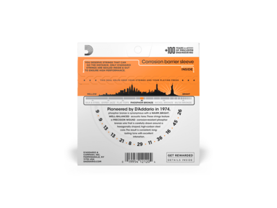 D'Addario 12-String Phosphor Bronze Acoustic Guitar Strings, Extra Light, 9-45 click to zoom image