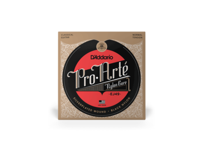 D'Addario Pro-Arte Black Nylon Classical Guitar Strings, Normal Tension click to zoom image