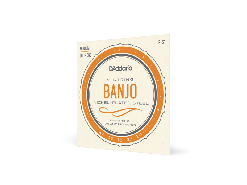 D'Addario 5-String Banjo Strings, Nickel, Medium 10-23 click to zoom image