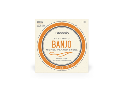 D'Addario 5-String Banjo Strings, Nickel, Medium 10-23 click to zoom image