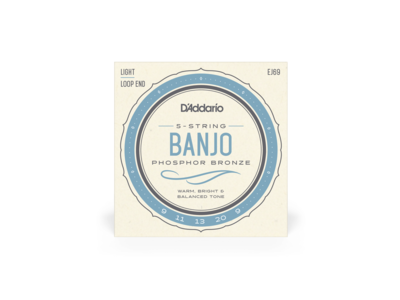 D'Addario 5-String Banjo Strings, Phosphor Bronze, Light, 9-20 click to zoom image
