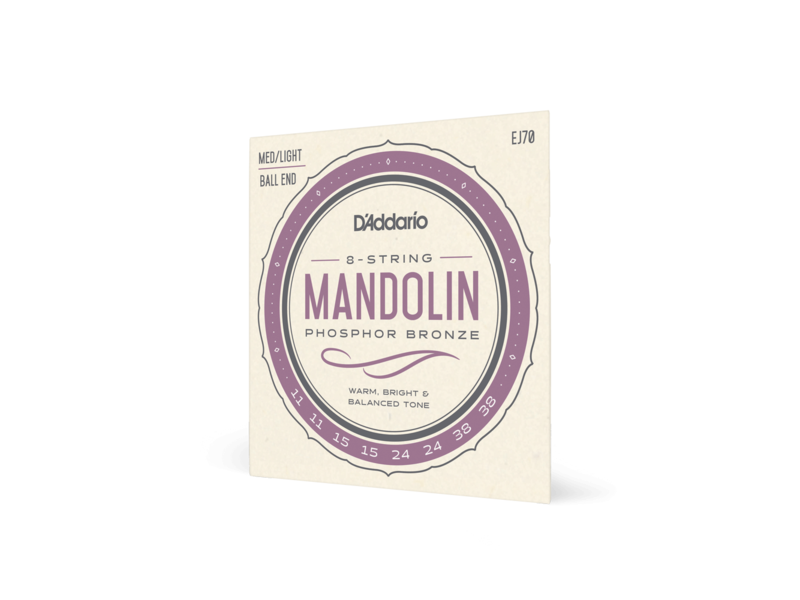 D'Addario Phosphor Bronze Mandolin Strings, Ball End,  Medium/Light, 11-38 click to zoom image